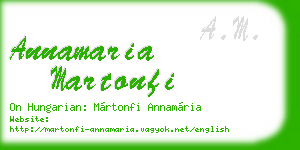 annamaria martonfi business card